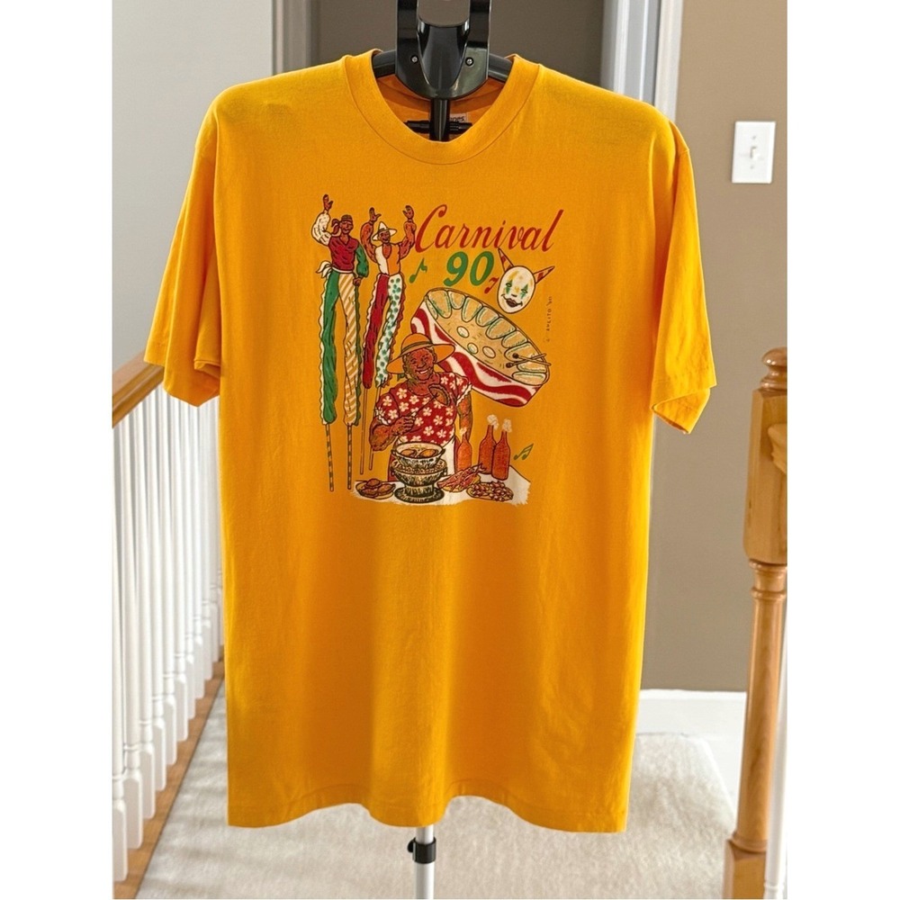 Vintage Hanes Carnival 1990 First Pennsylvania Bank T-Shirt XL Yellow